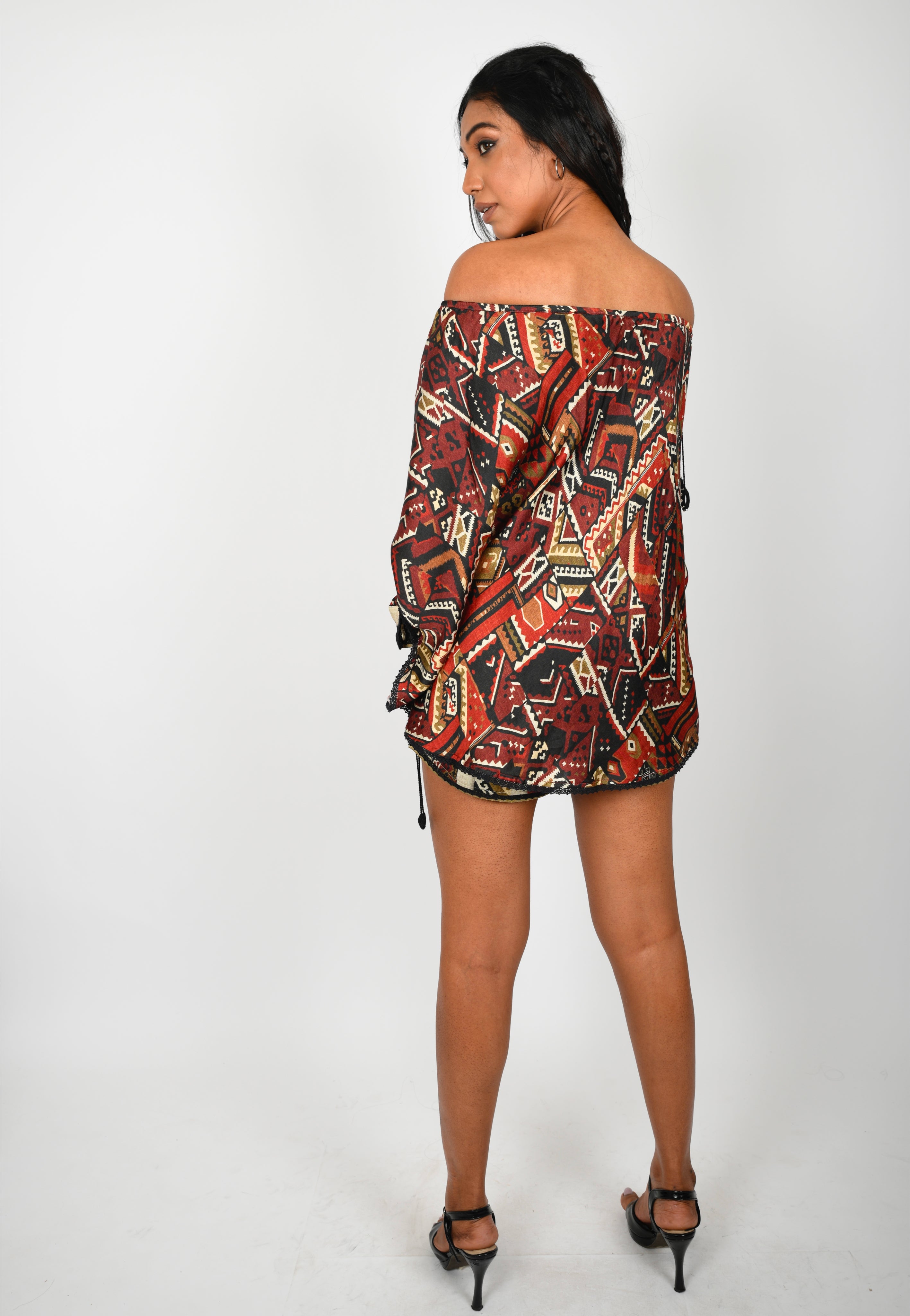 KAFILLA OFF SHOULDER CAPE WITH SHORTS
