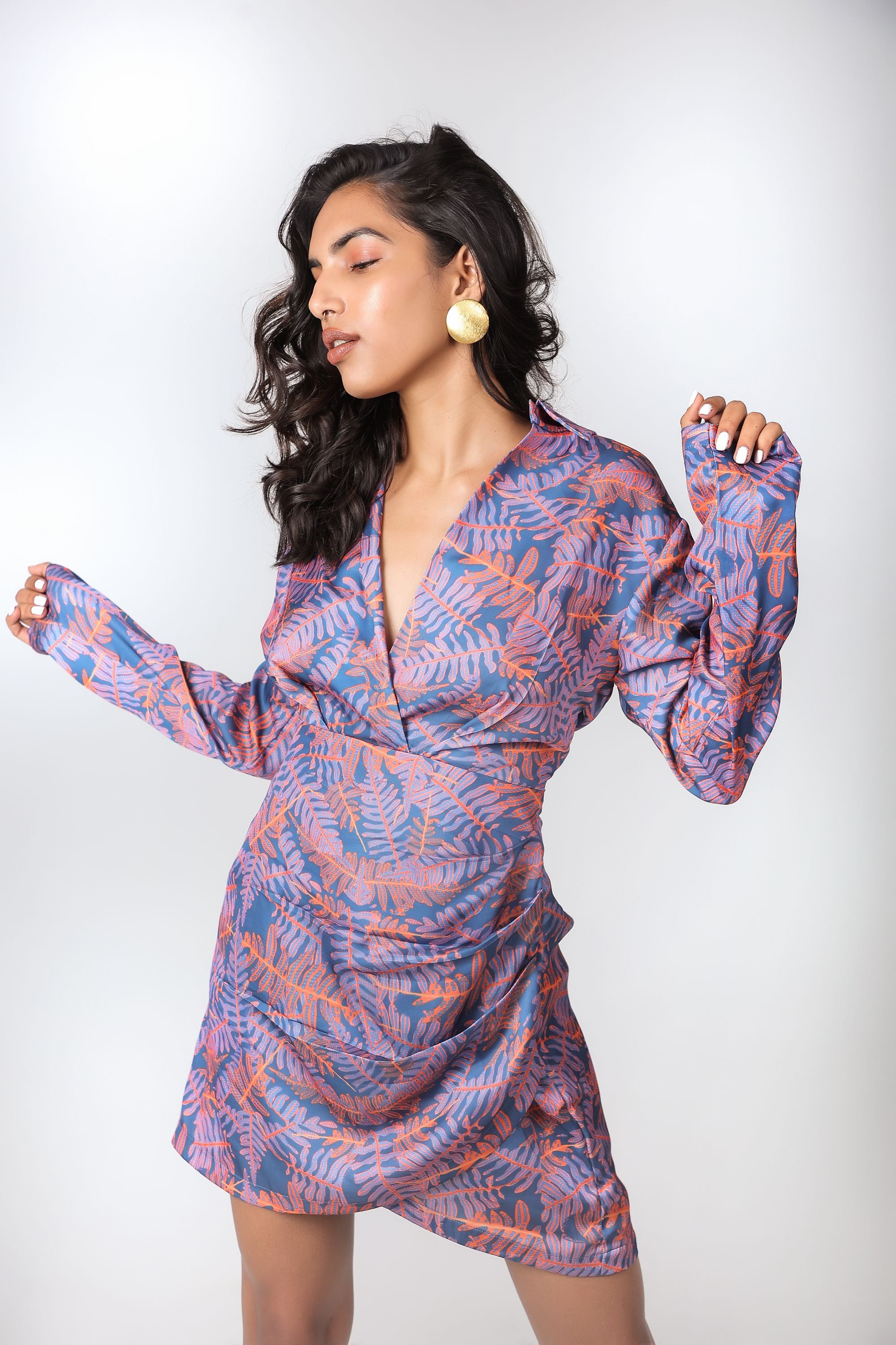 Blu-orange skirt dress