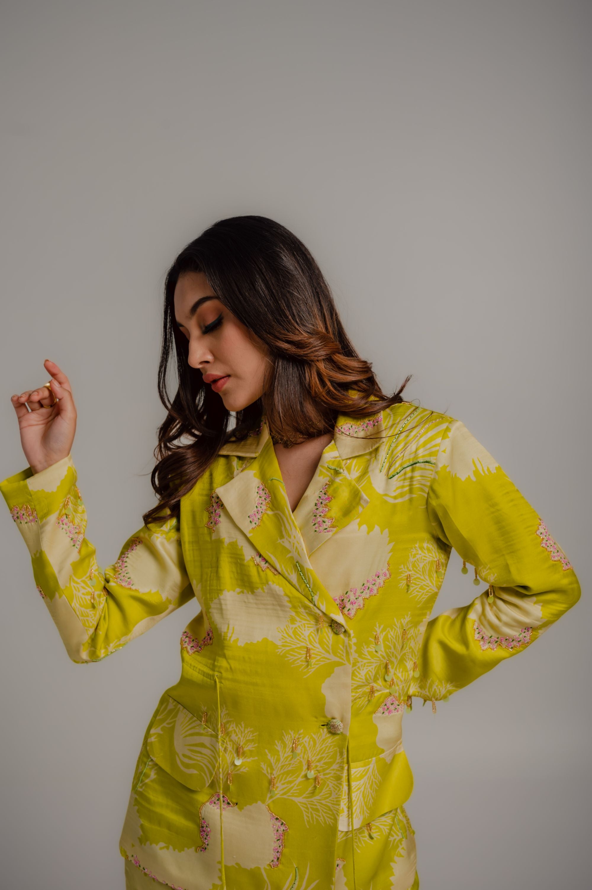 Lime Green Blazer Set