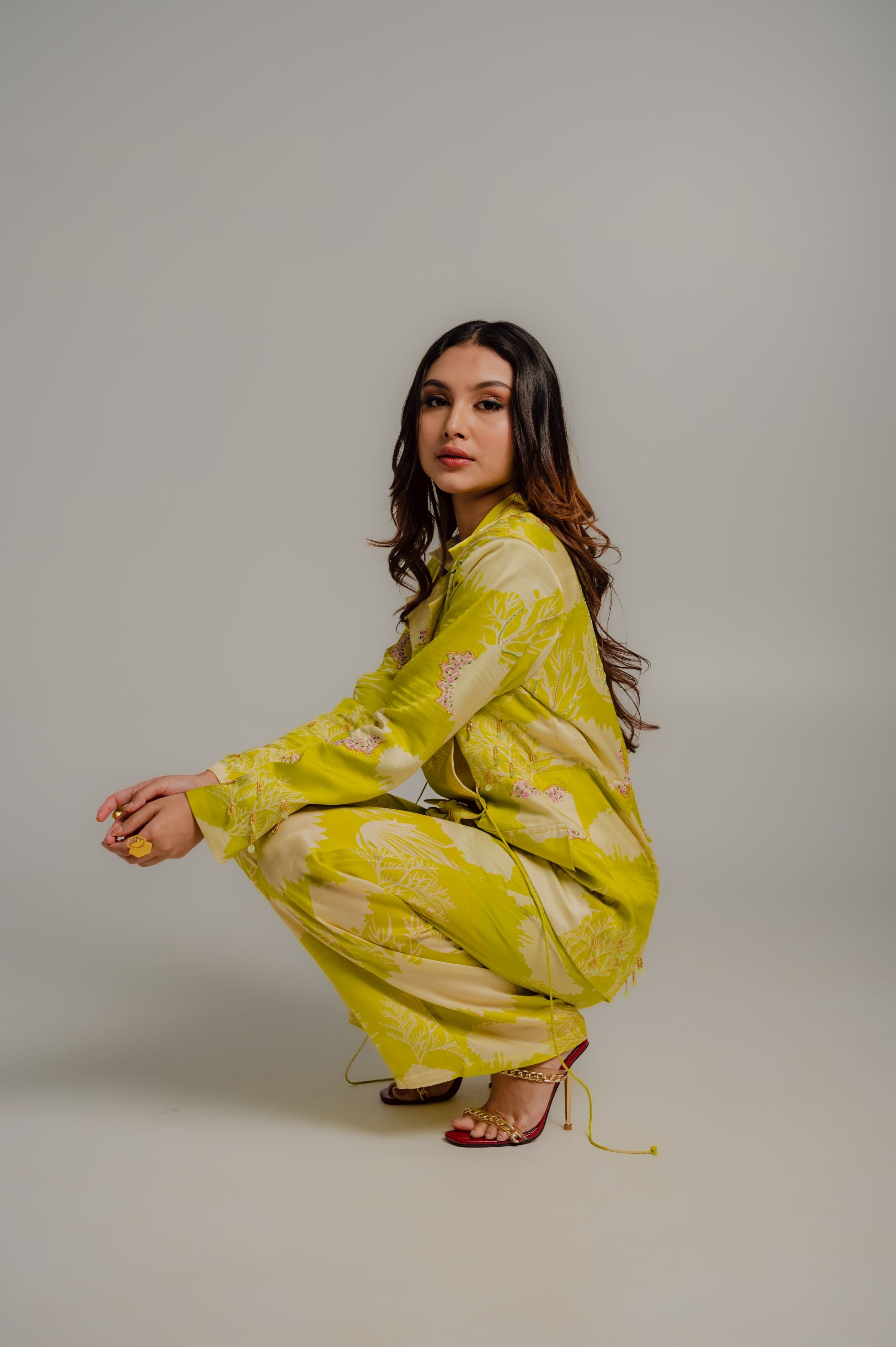 Lime Green Blazer Set