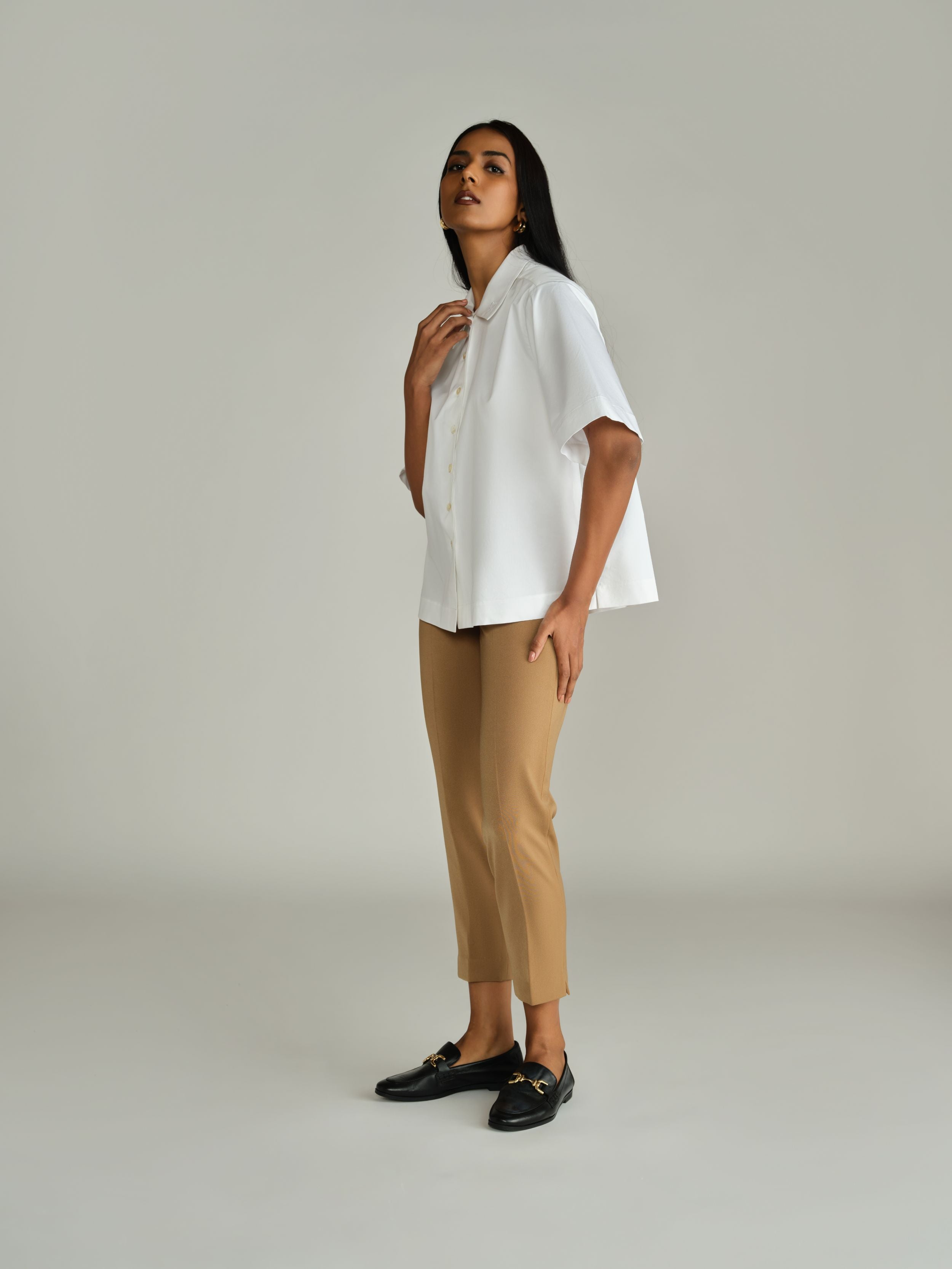 White Egyptian Cotton Bowling Shirt