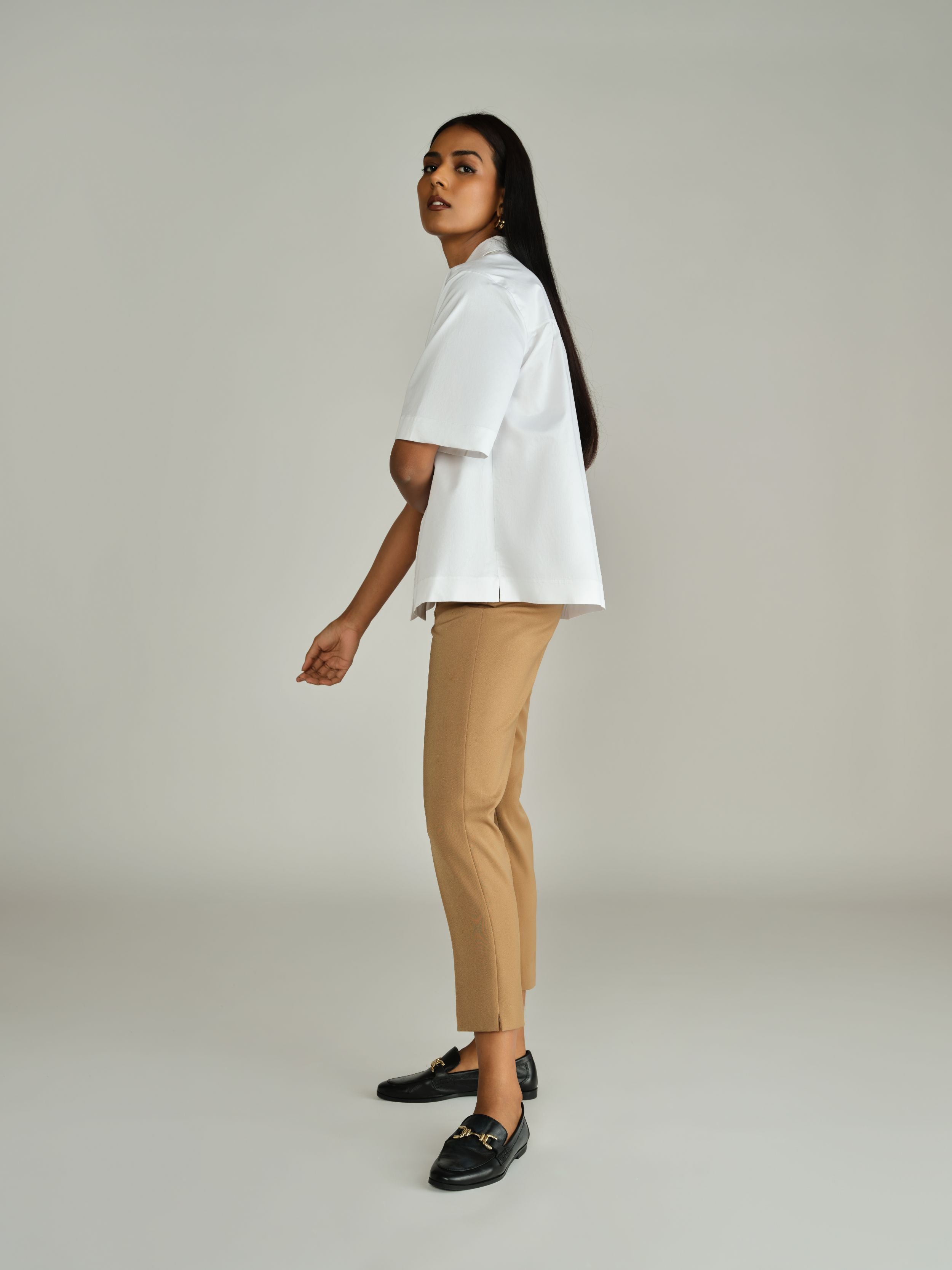 White Egyptian Cotton Bowling Shirt