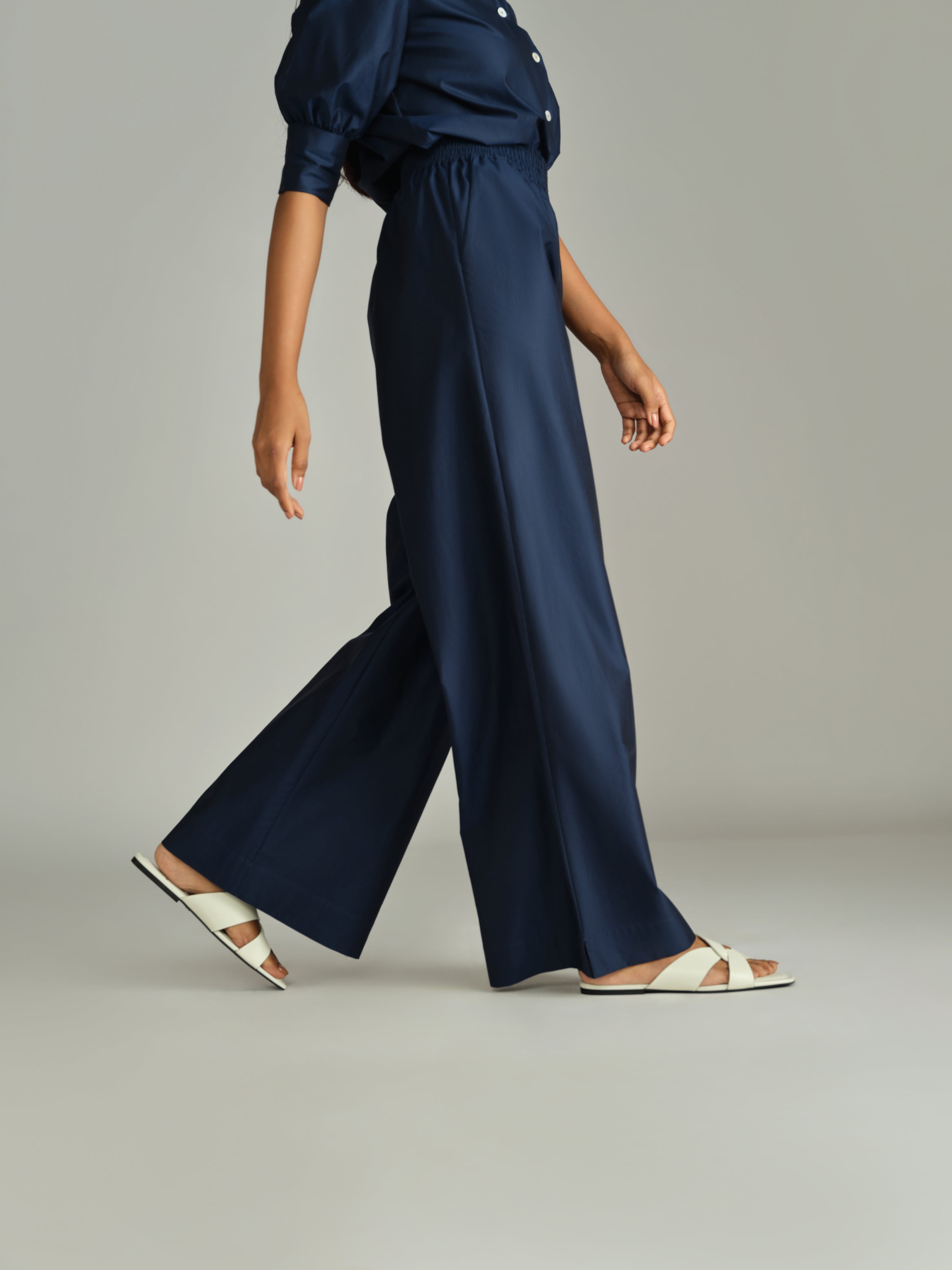 Navy Blue Egyptian Cotton Trousers