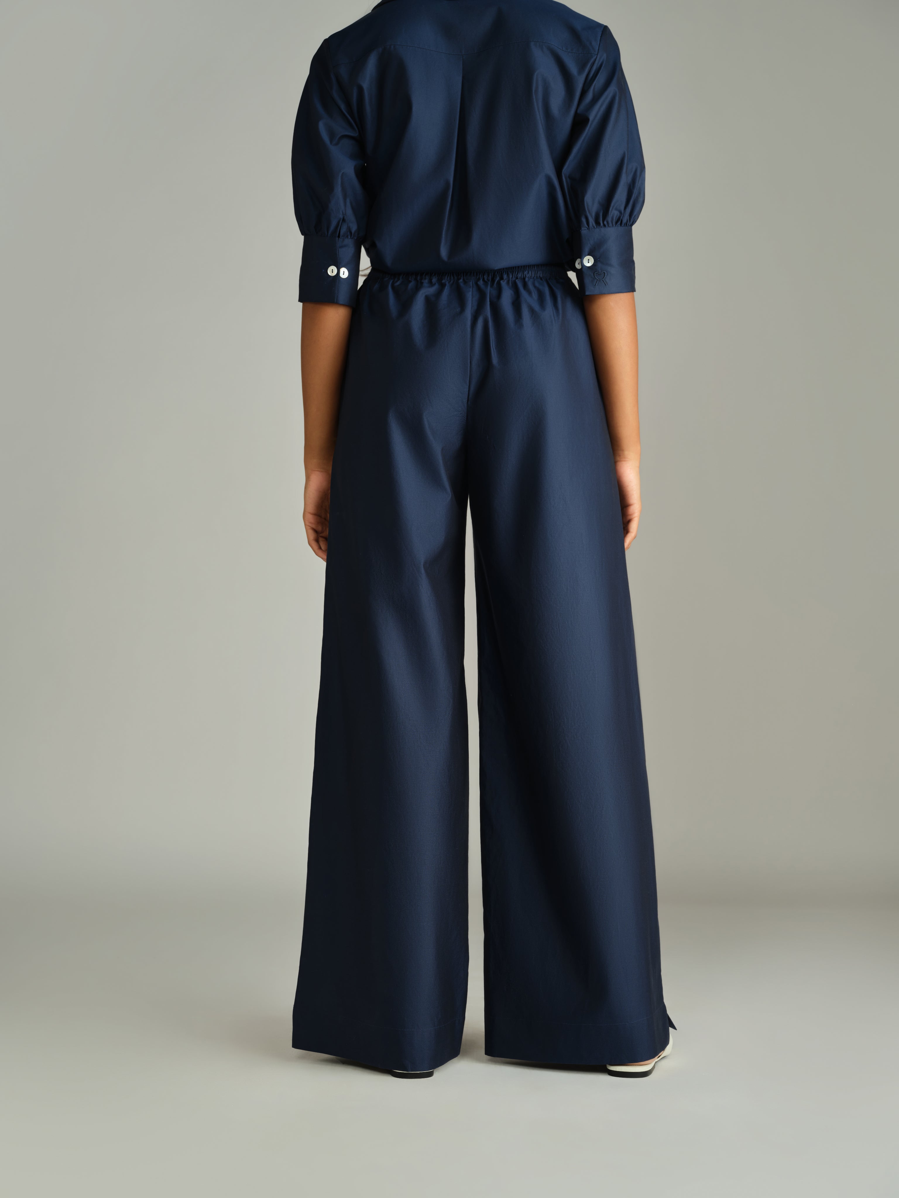 Navy Blue Egyptian Cotton Trousers