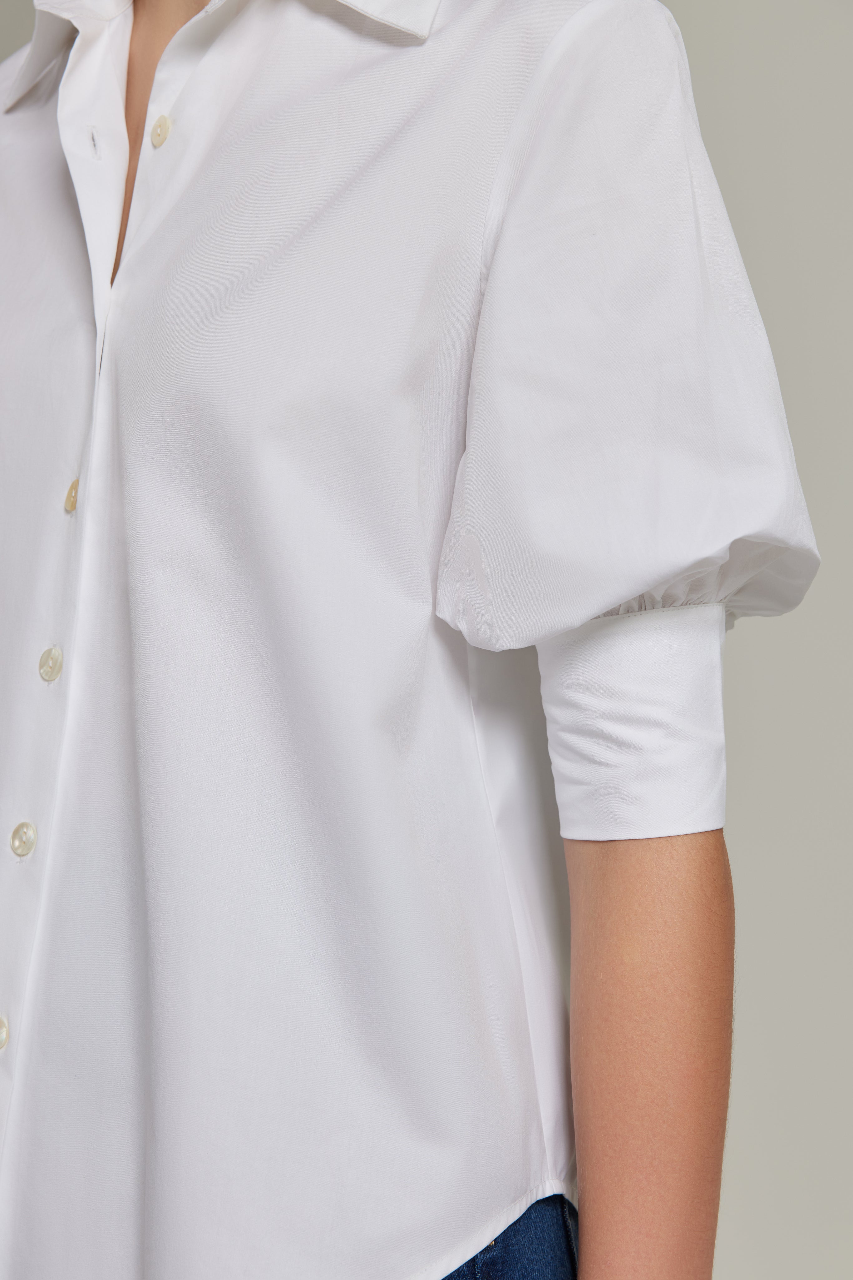 White Egyptian Cotton 
 Short-Sleeved Shirt
