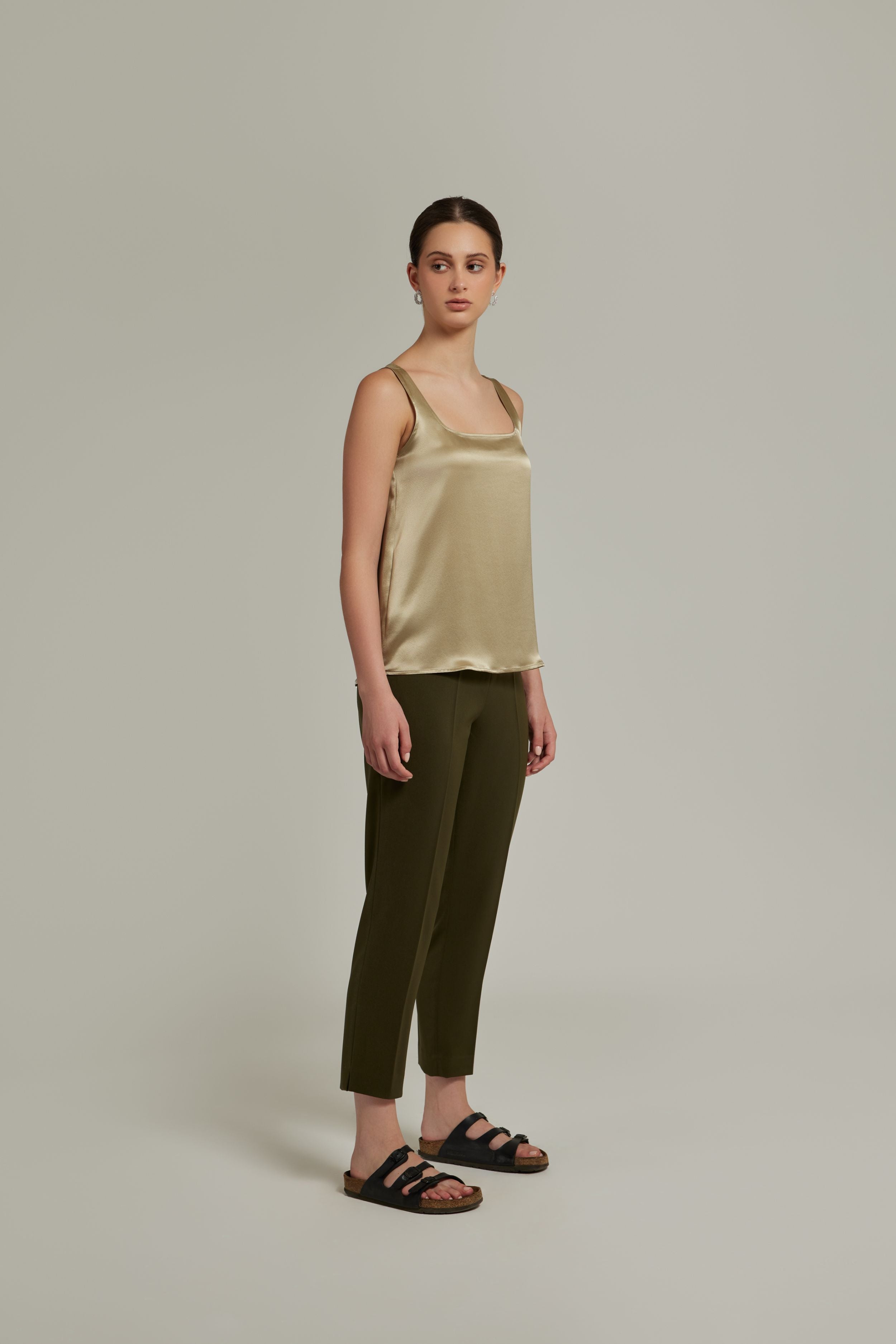 Olive Silk Camisole