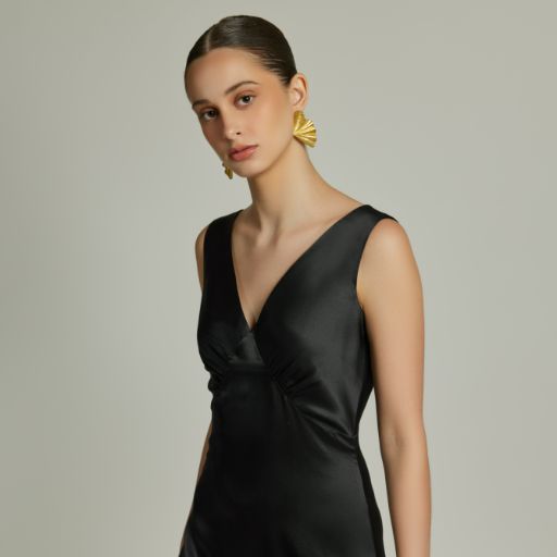 Black Silk Slip Dress
