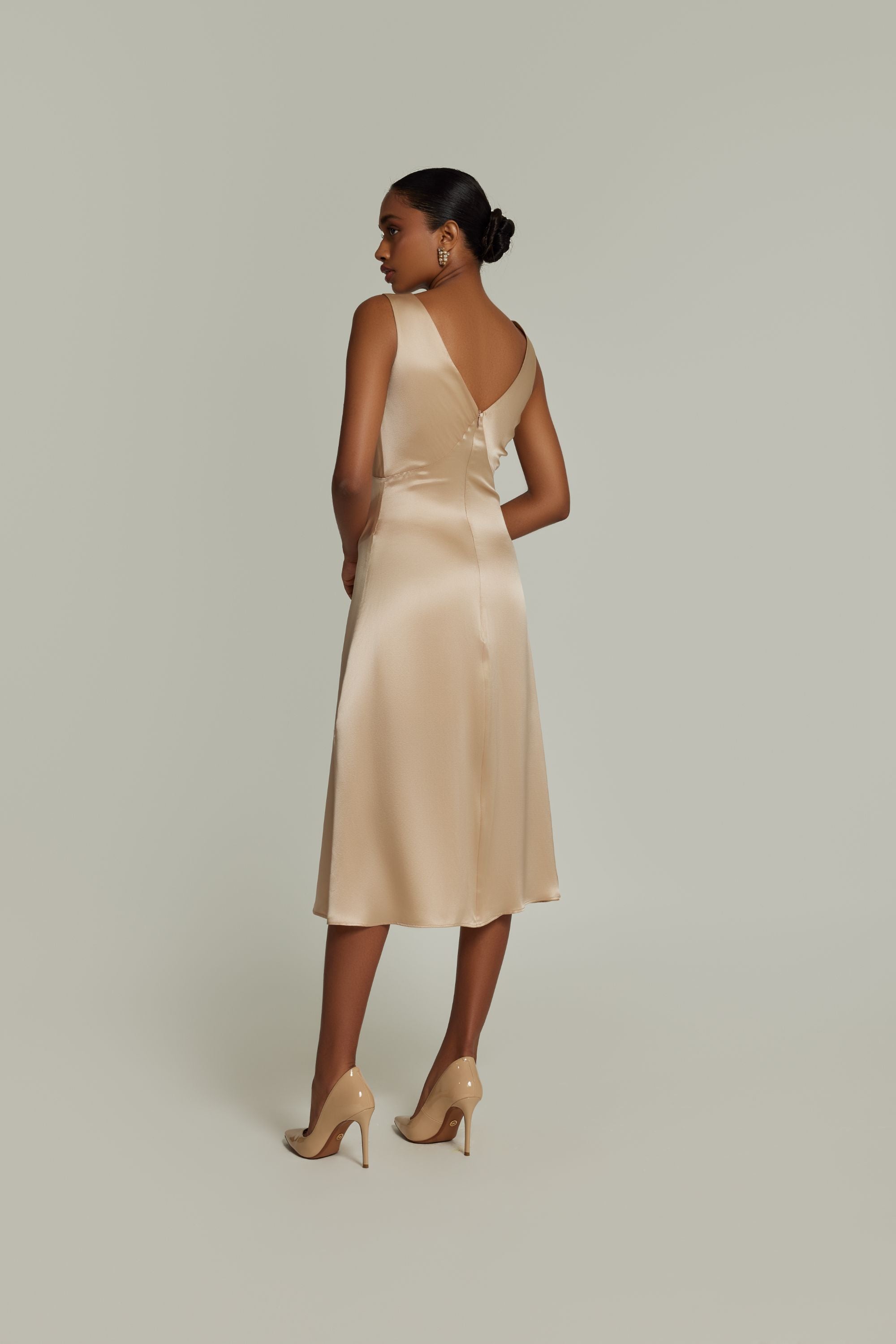 Champagne Silk Slip Dress