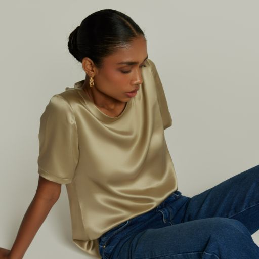 Olive Silk T-Shirt