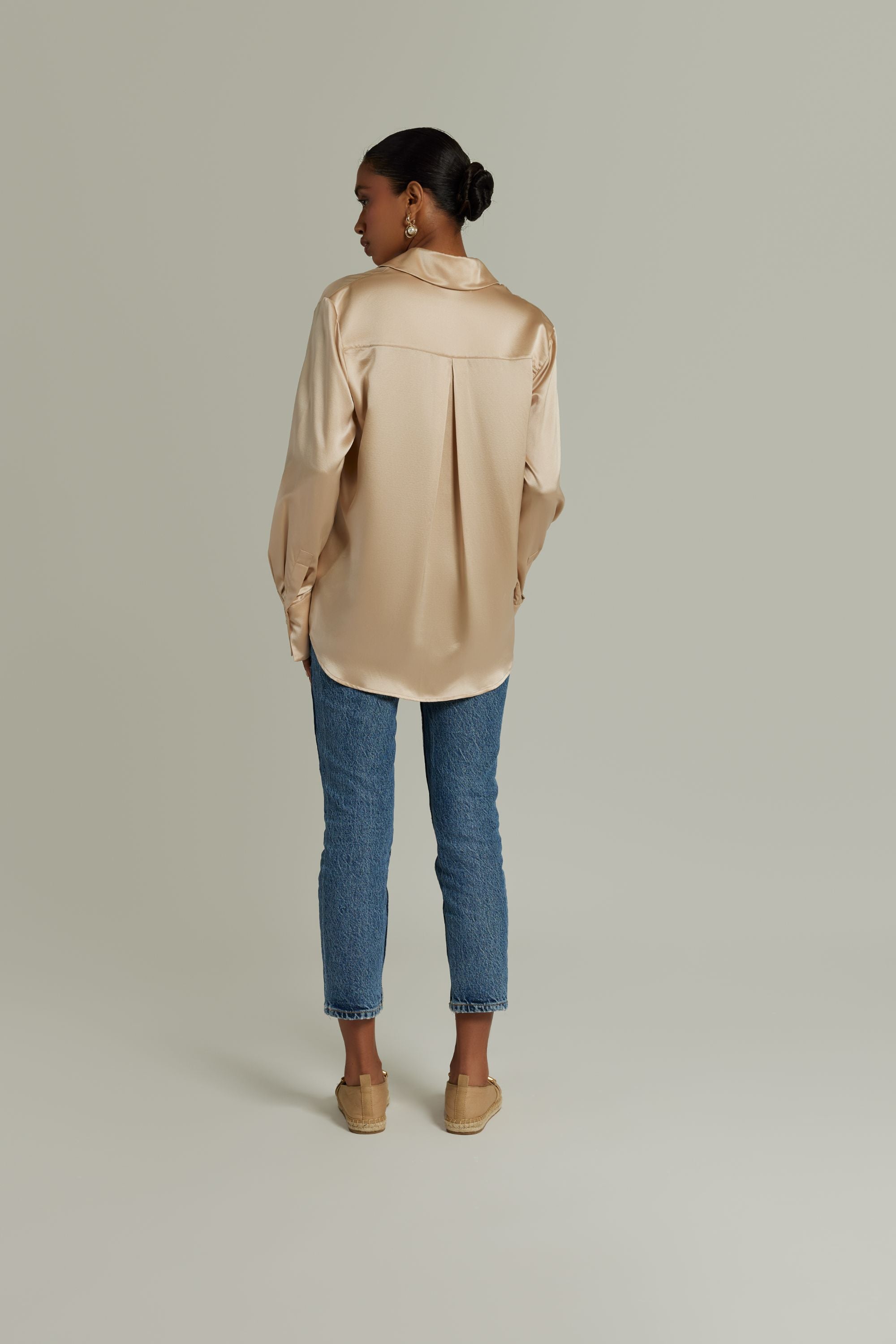 Champagne Silk 
Oversized Shirt