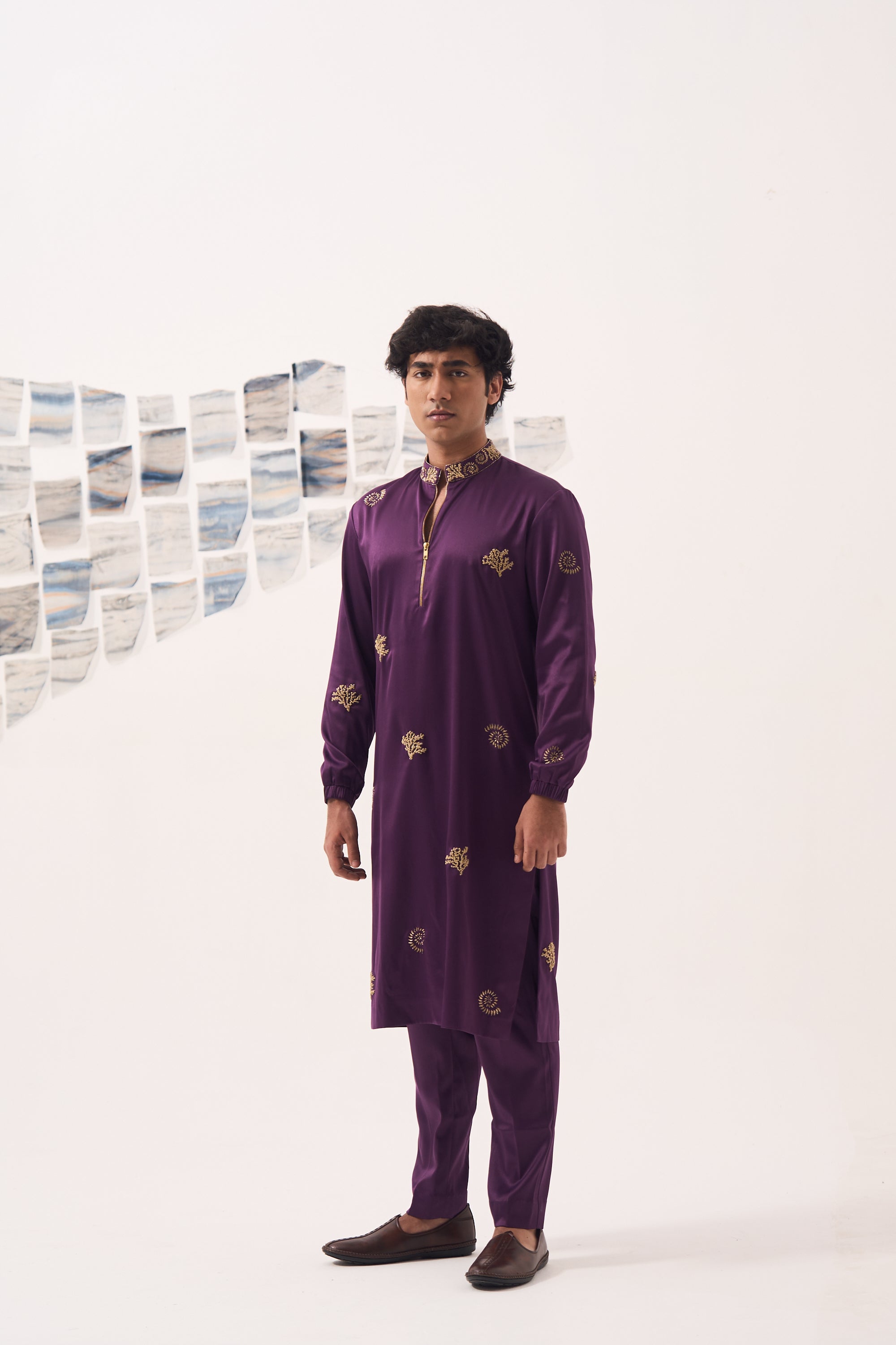 Purple Zardozi Kurta Set