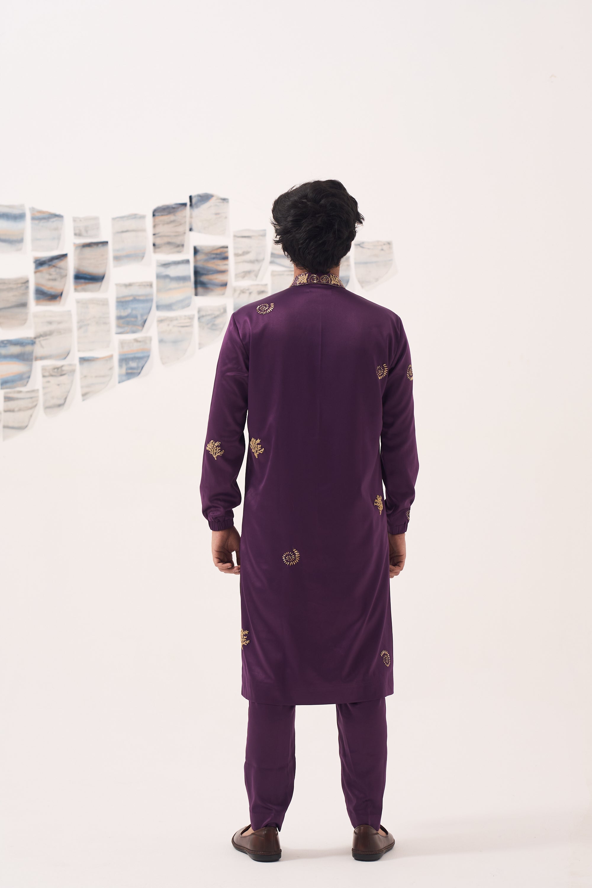 Purple Zardozi Kurta Set