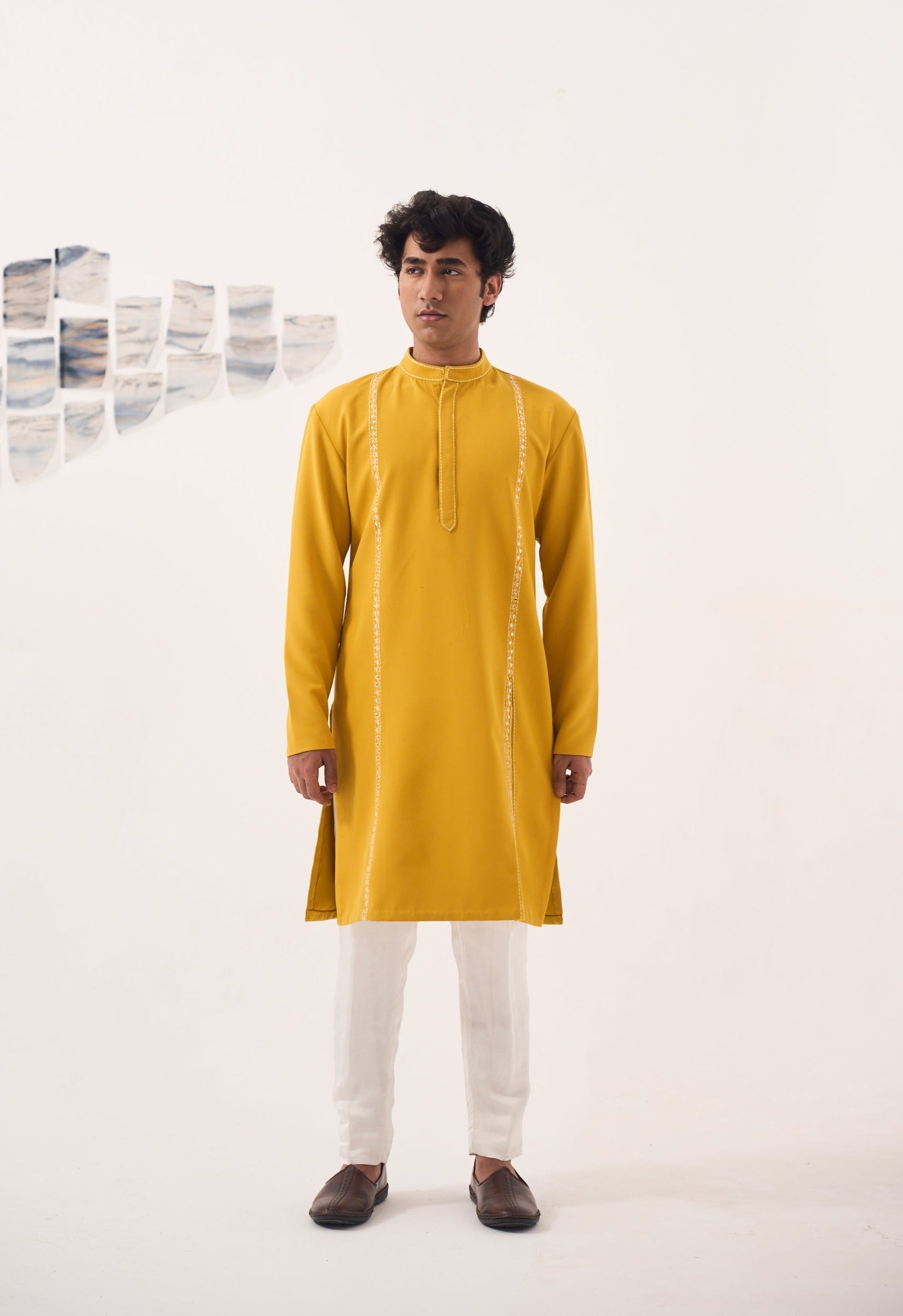 Haldi Mirror work Kurta Set