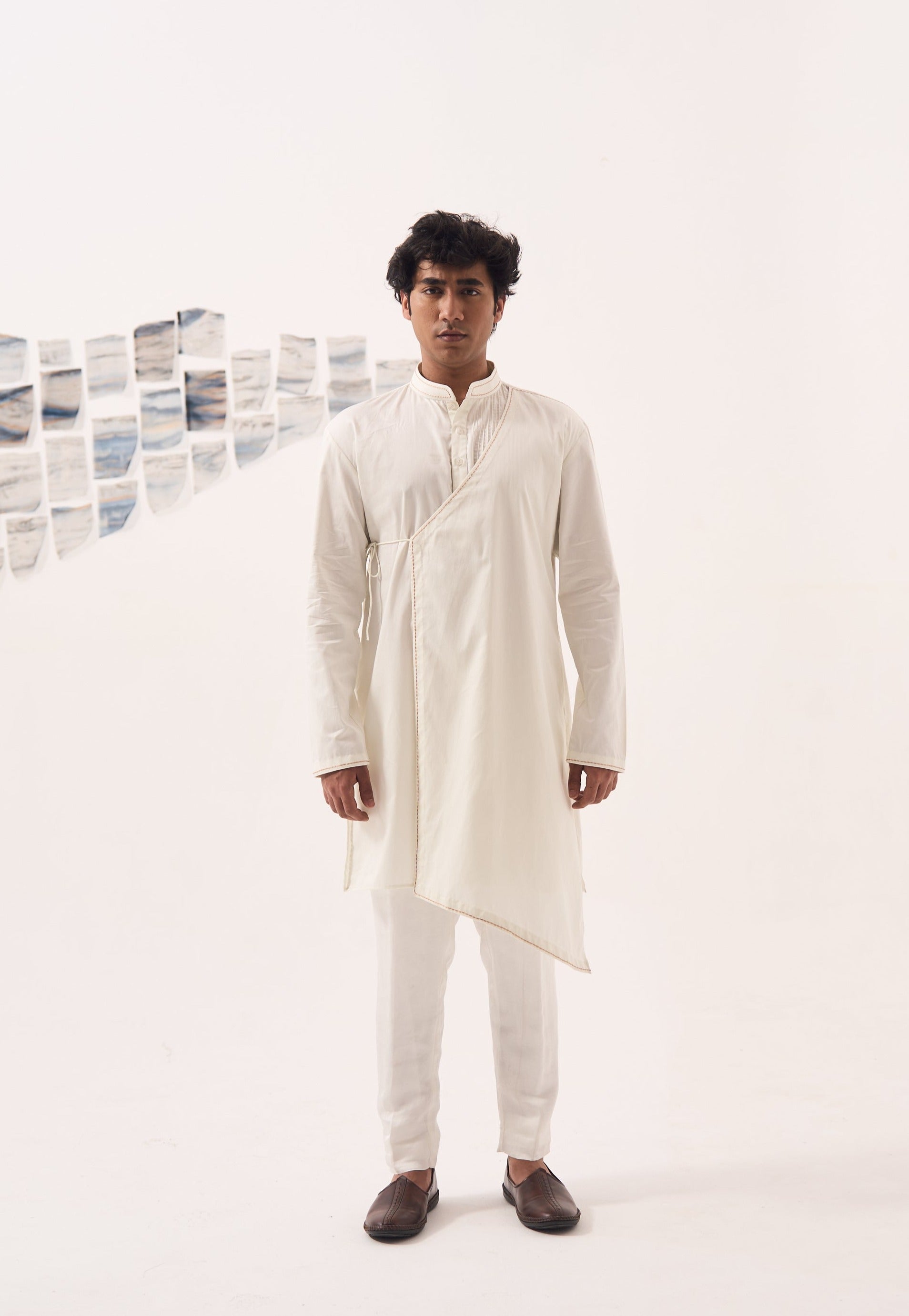 Angrakha- Pooja White Kurta
