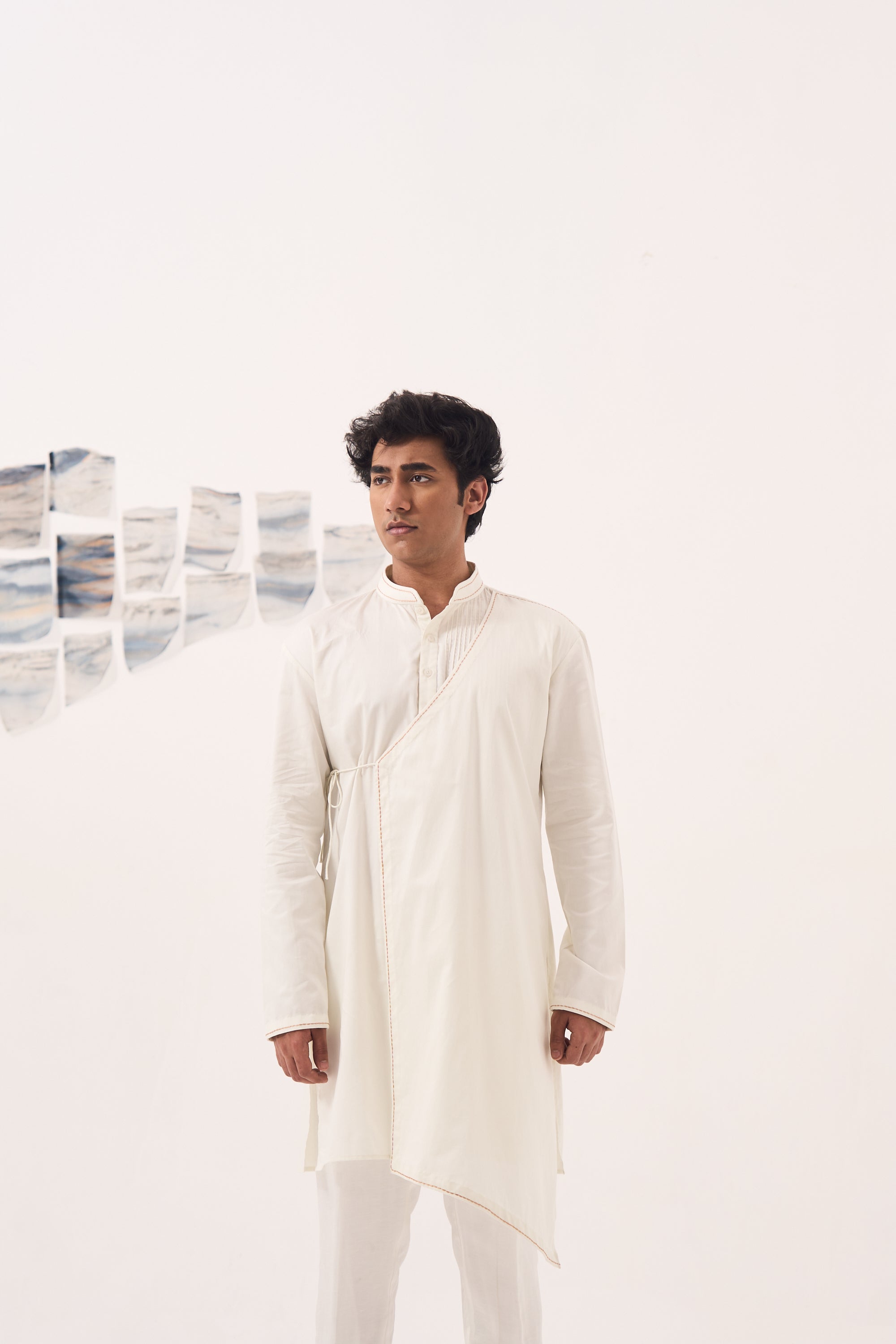 Angrakha- Pooja White Kurta