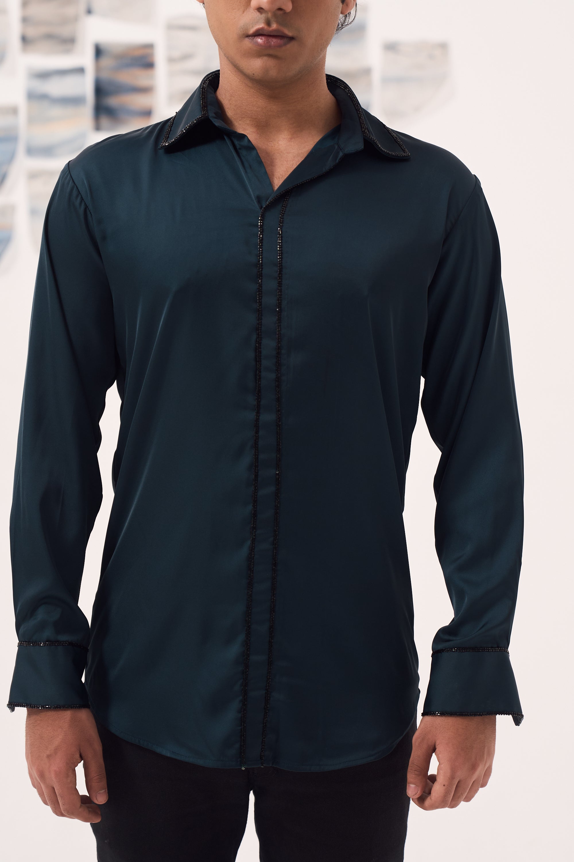 Armani Satin Hand Embroidered Shirt