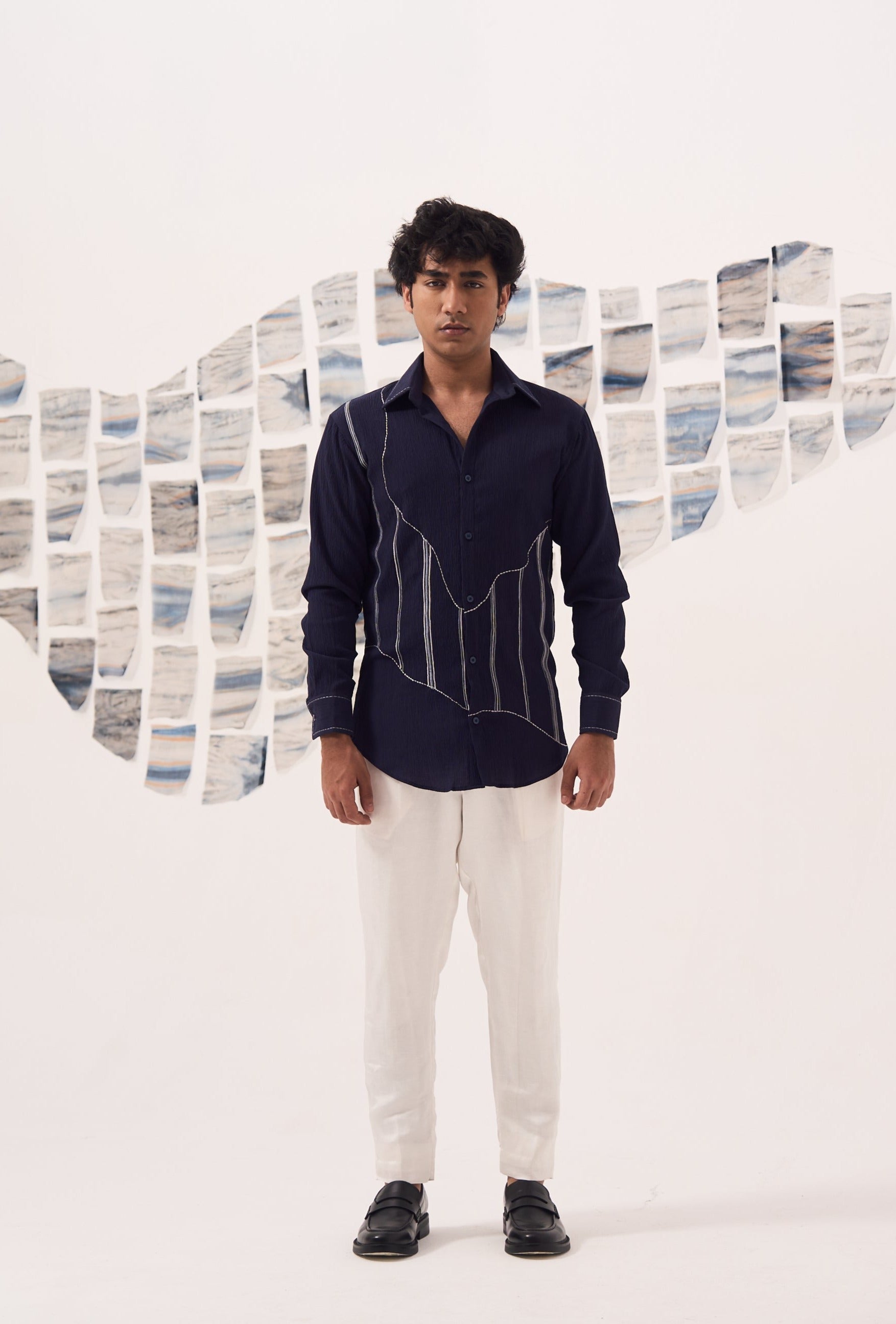 Crush Cotton Shirt-Blue