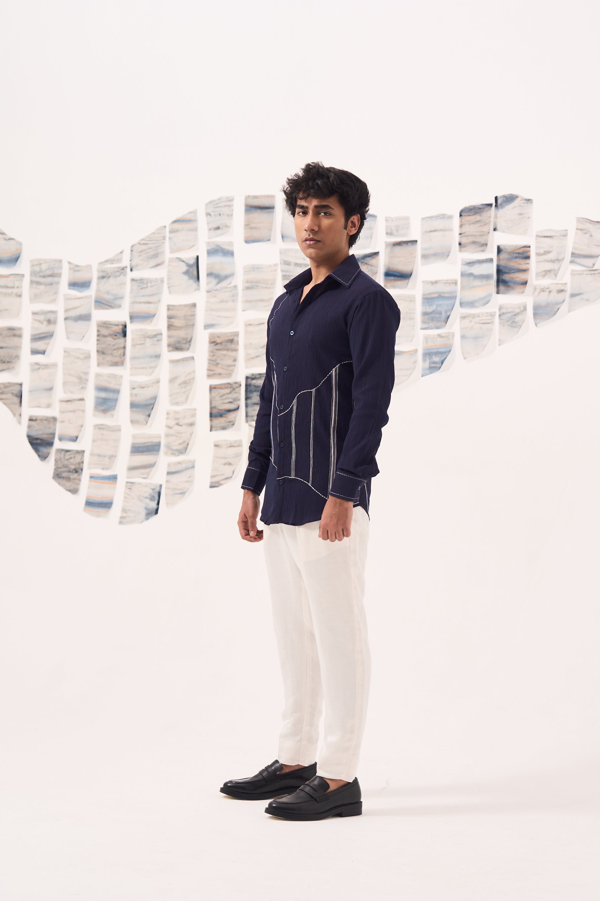 Crush Cotton Shirt-Blue