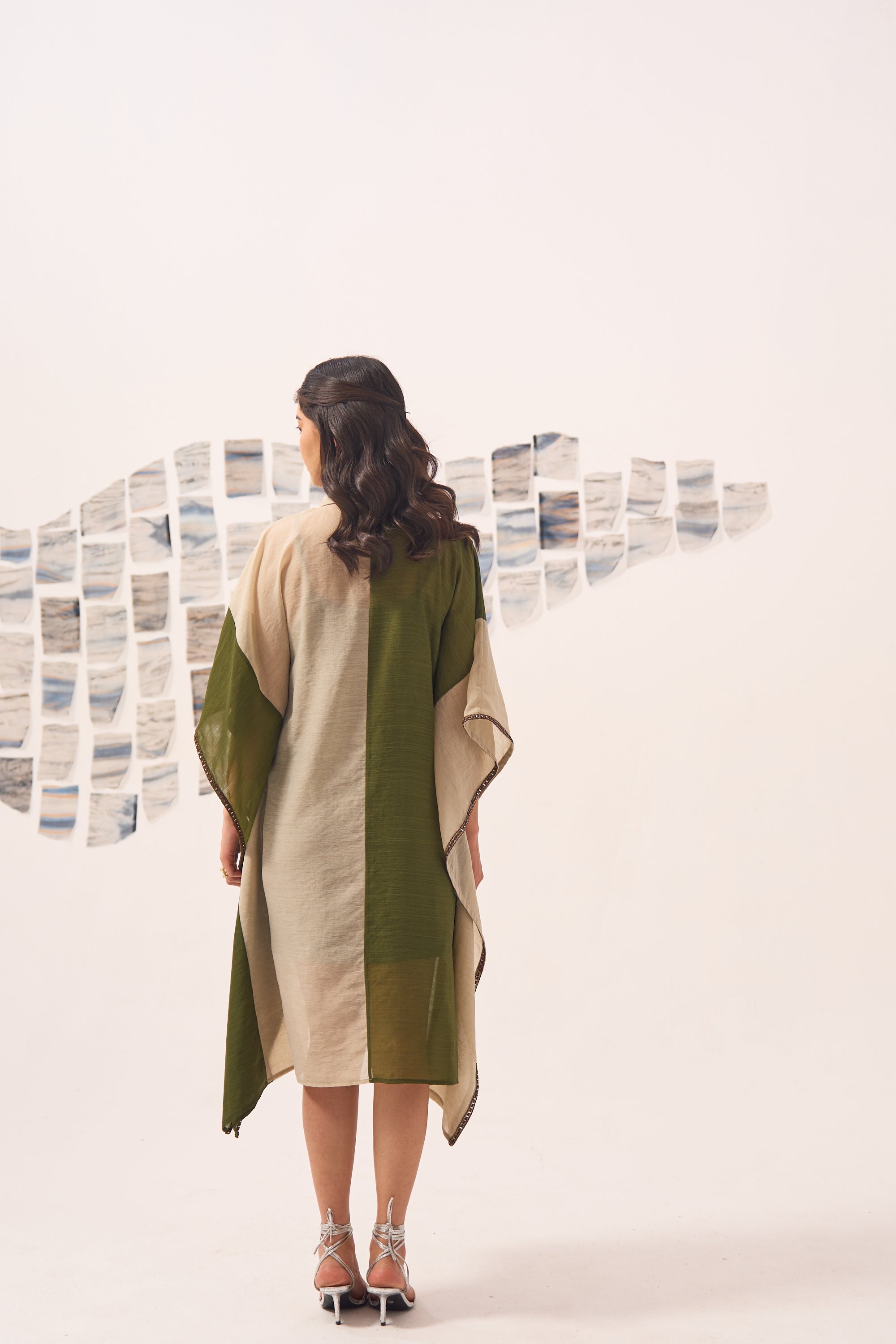 Embroidered Mirror Work Kaftan